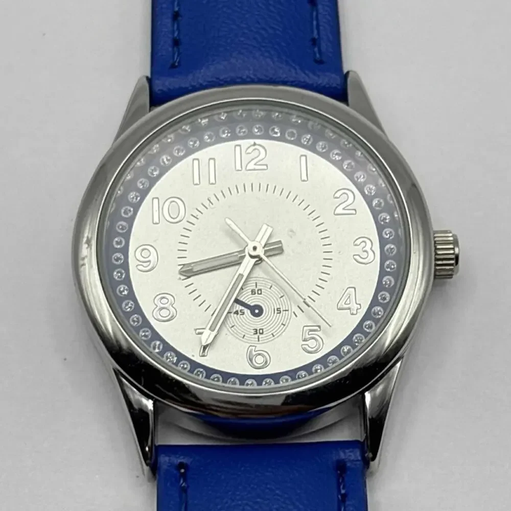 Silver & Blue Men's Watch